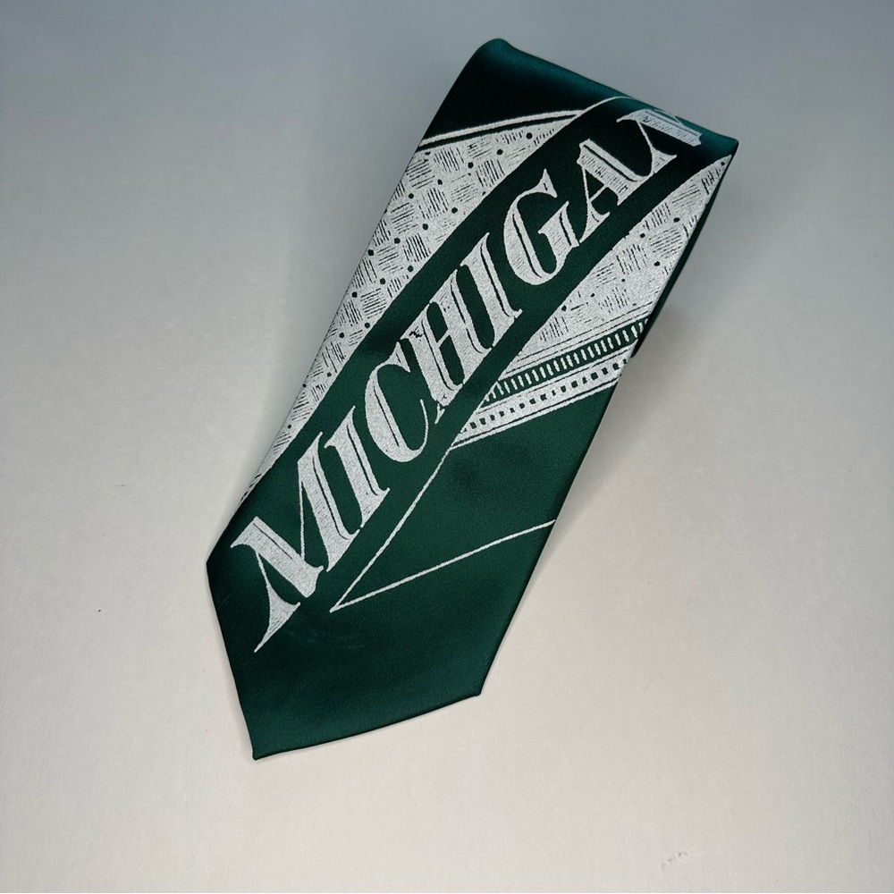 NWT Michigan State Cyberoptix Tie Lab Roaring 20s Detroit Standard Classic Tie - Picture 8 of 10